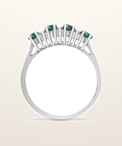 IT_ROLE:presentation_crop | 9ct Yellow Gold Natural Diamond 12pts & Emerald 80pts Ring