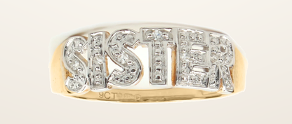 IT_ROLE:presentation_crop | 9ct Yellow Gold 0.03ct Natural Diamond SISTER Ring