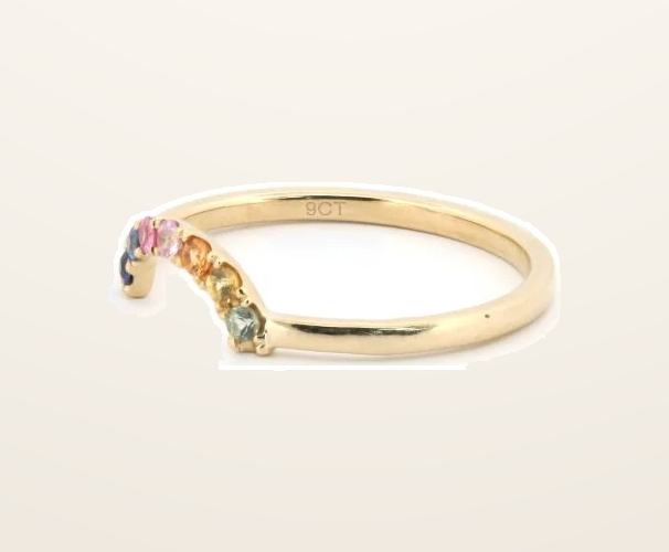 IT_ROLE:presentation_crop | 9ct Yellow 0.15ct Rainbow Saph Ring