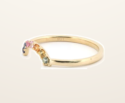 IT_ROLE:presentation_crop | 9ct Yellow 0.15ct Rainbow Saph Ring