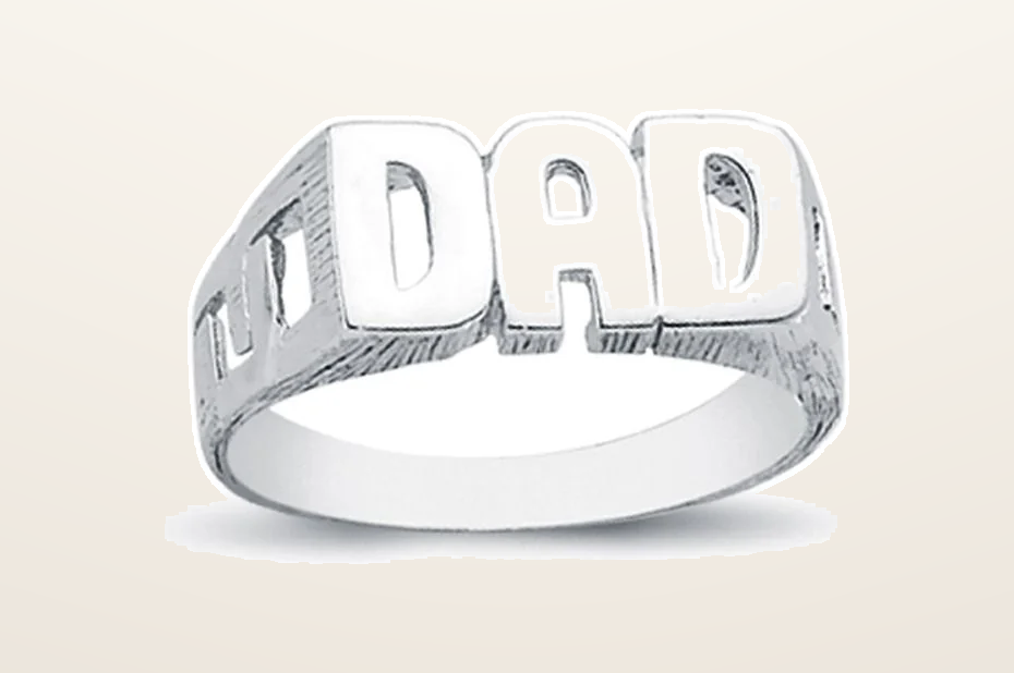IT_ROLE:presentation_crop | 925 Silver Dad Ring Curb Shoulders