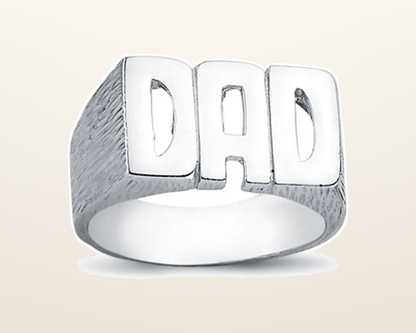 IT_ROLE:presentation_crop | 925 Silver Dad Ring Barked Shoulders
