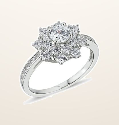 IT_ROLE:presentation_crop | 925 Silver Cubic Zirconia Cluster Ring