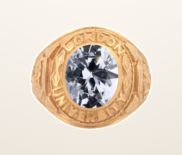IT_ROLE:presentation_crop | 9ct Yellow Gold Cubic Zirconia Stone College Ring