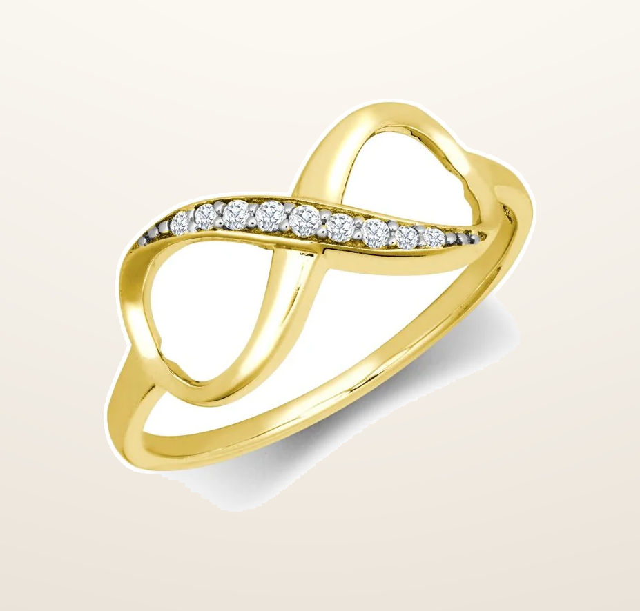 IT_ROLE:presentation_crop | 9ct Yellow Cubic Zirconia Set Infinity Ring