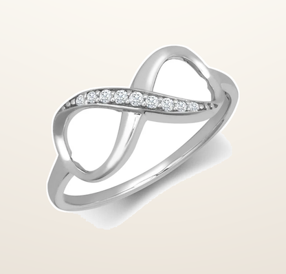 IT_ROLE:presentation_crop | 9ct White Cubic Zirconia Set Infinity Ring
