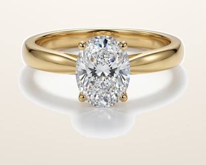 IT_ROLE:presentation_crop | 9ct Yellow Gold, 1.00ct Oval Cubic Zirconia Wed-fit Solitaire Ring