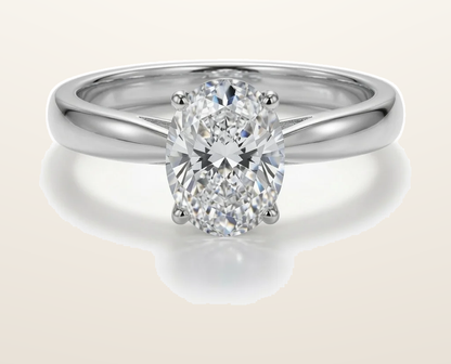 IT_ROLE:presentation_crop | 9ct White Gold, 1.00ct Oval Cubic Zirconia Wed-fit Solitaire Ring