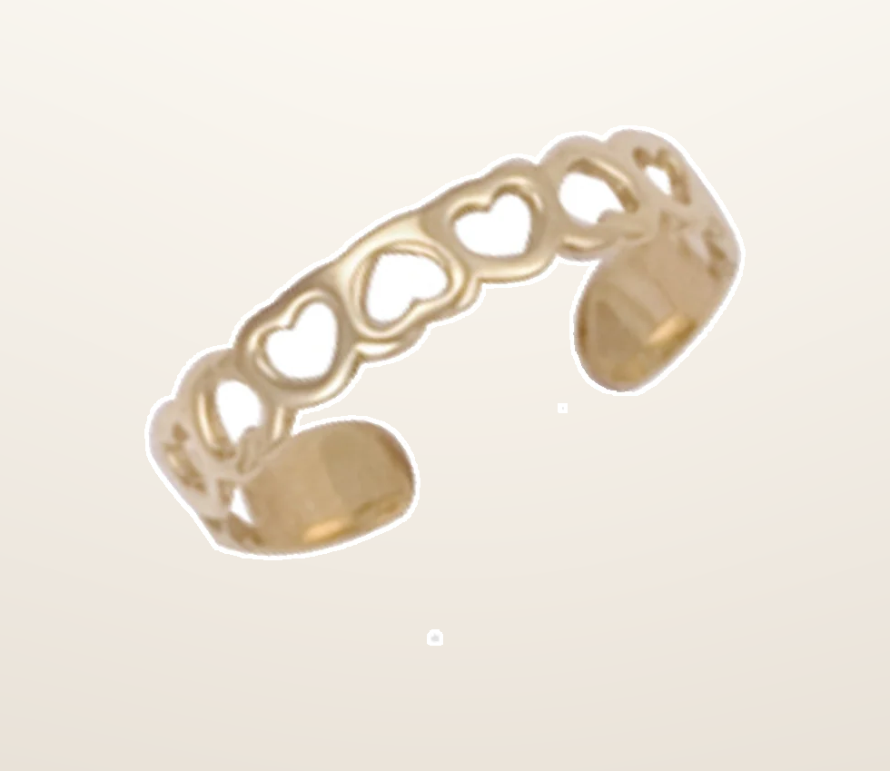 IT_ROLE:presentation_crop | 9ct Yellow Gold Hearts Toe Ring