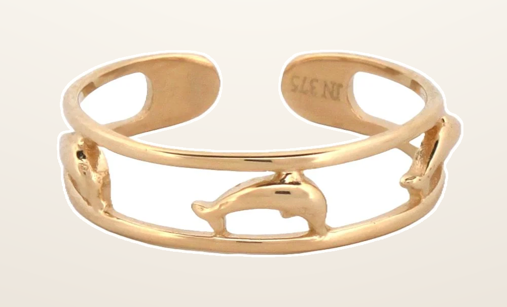 IT_ROLE:presentation_crop | 9ct Yellow dolphin toe ring