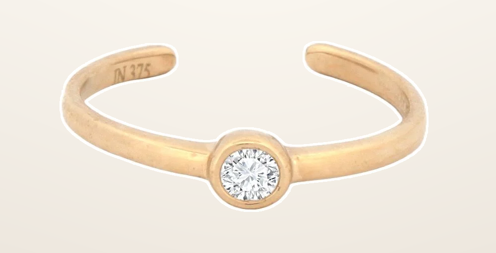 IT_ROLE:presentation_crop | 9ct Yellow Cubic Zirconia set toe ring