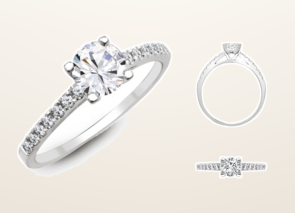 IT_ROLE:presentation_crop | Lab 950 Platinum 0.17ct Diamond Semi Set Ring - Holds 0.25ct
