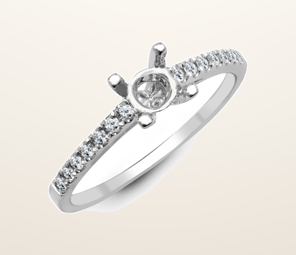 IT_ROLE:presentation_crop | 18ct White 0.17ct Natural Diamond Semi Set Ring - Holds 0.25ct