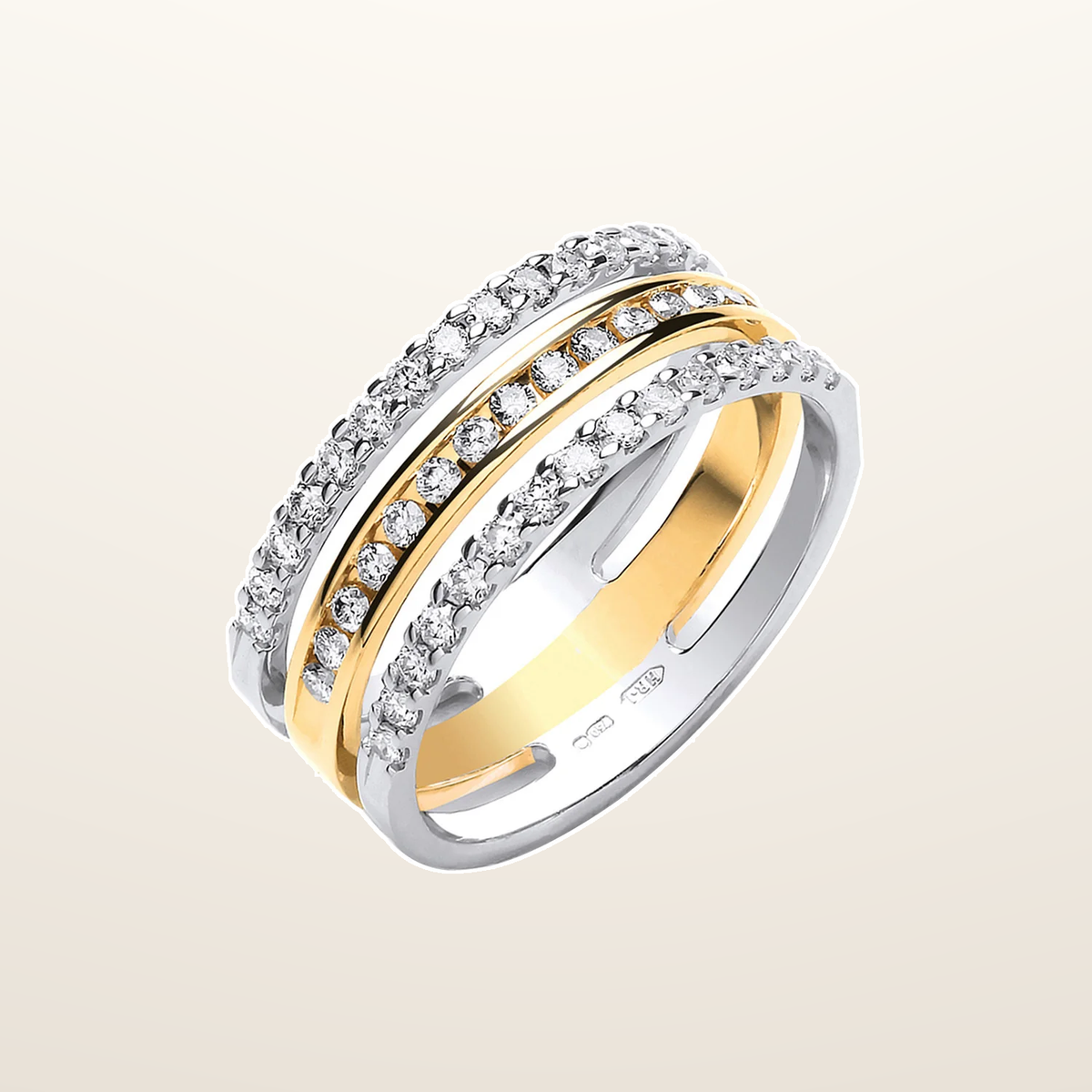 IT_ROLE:detail_crop | 18ct 2 Colour 3 Band 0.50ct Diamond Ring