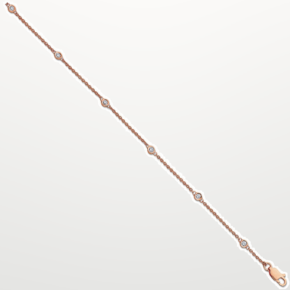 18ct Rose Gold 0.20ct Diamond by the yard Rubover Bracelet – studio view – Imperial Time