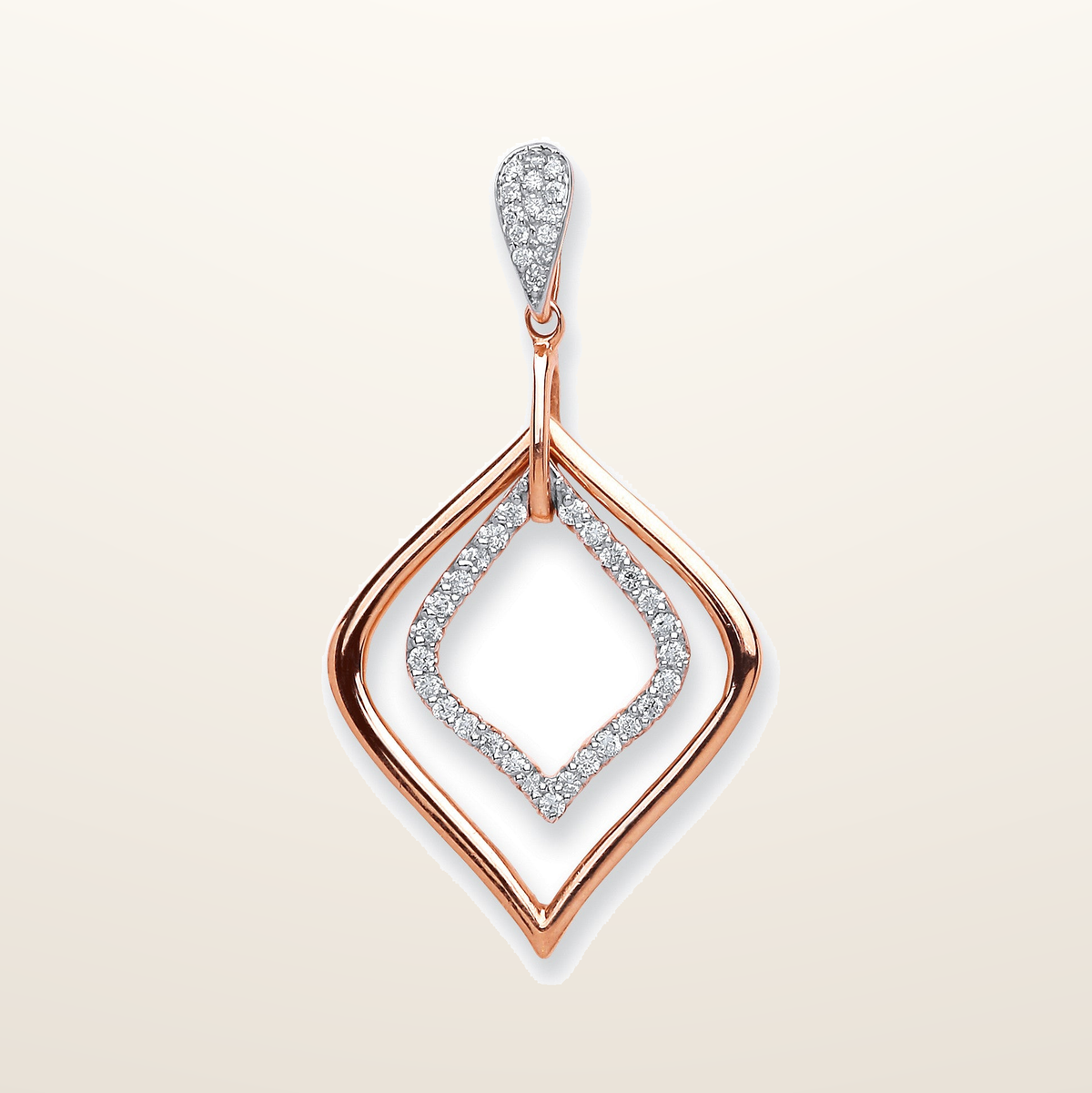 18ct Rose Gold 0.25ct Diamond Pendant – studio view – Imperial Time