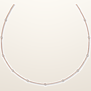 18ct Rose Gold 0.50ct Diamond by the yard Necklace (18in/45cm) – studio view – Imperial Time