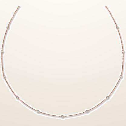 18ct Rose Gold 0.50ct Diamond by the yard Necklace (18in/45cm) – studio view – Imperial Time