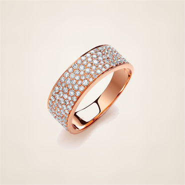 18ct Rose Gold 0.60ct Pave Set Ring – studio view – Imperial Time