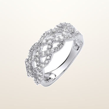 18ct White Gold 0.75ct Weaved Diamond Dress Ring – studio view – Imperial Time