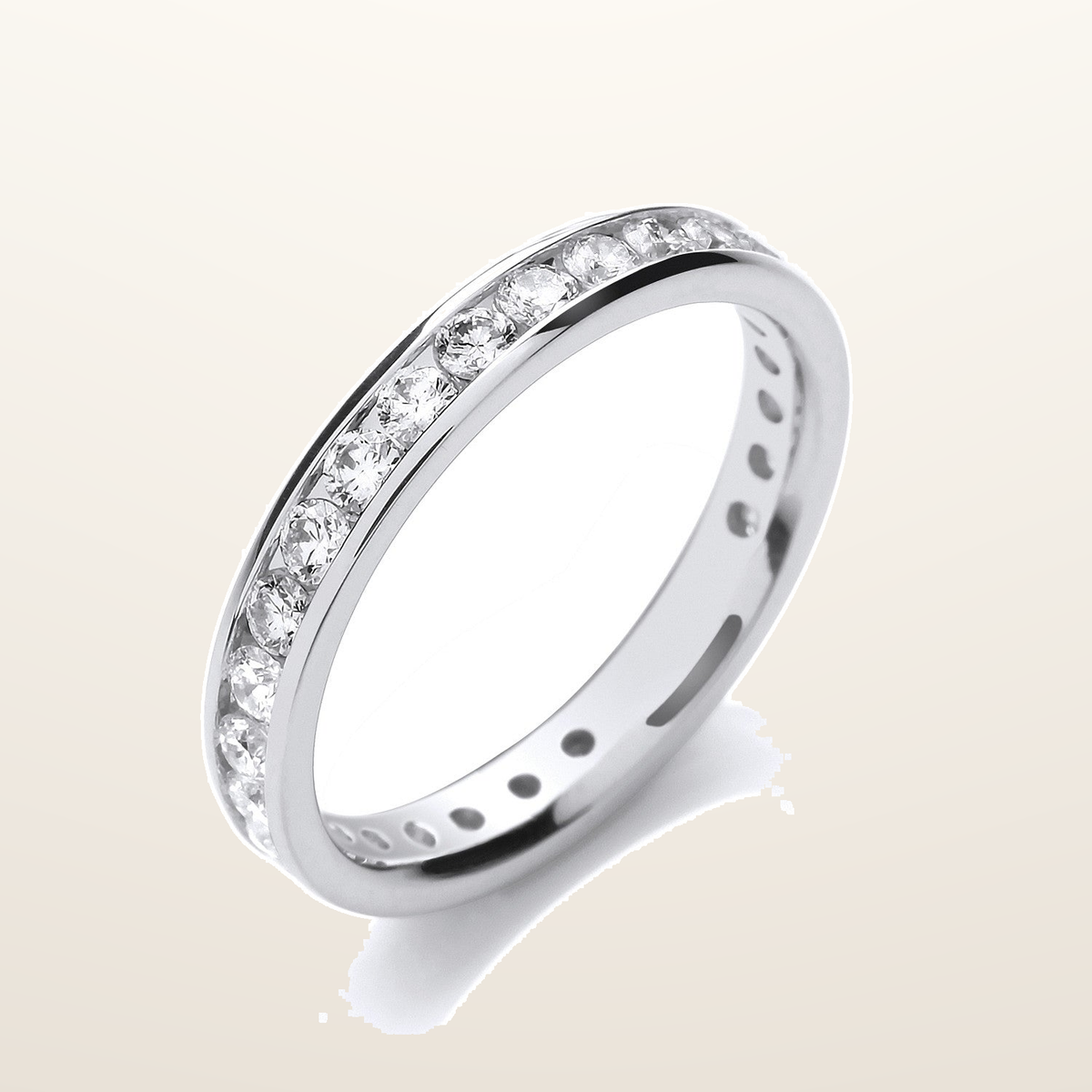 18ct White Gold Channel Set Full Eternity 1.00ctw Diamond Ring – Imperial Time studio view