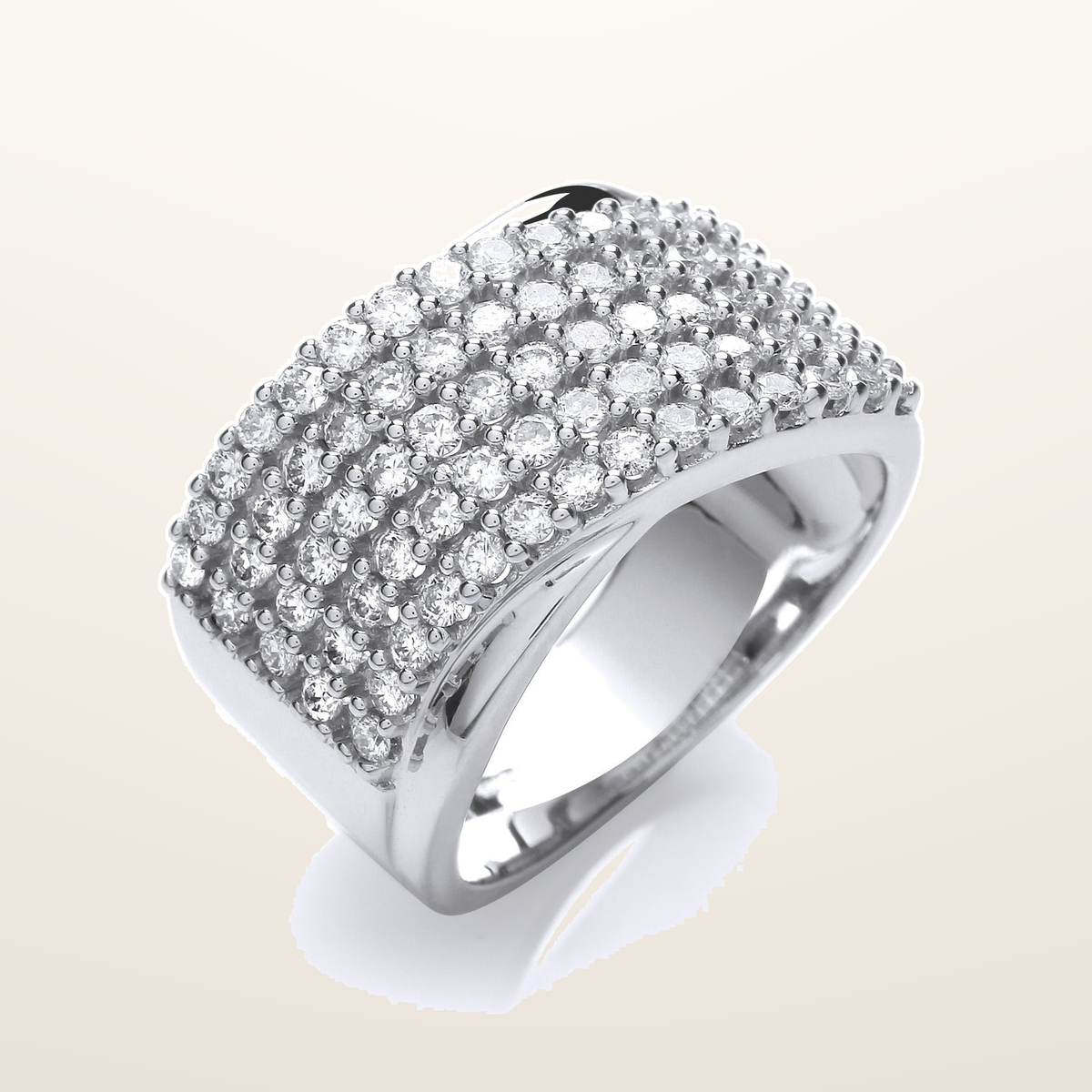 18ct White Gold 1.00ctw Diamond Half Eternity Ring – Imperial Time studio view