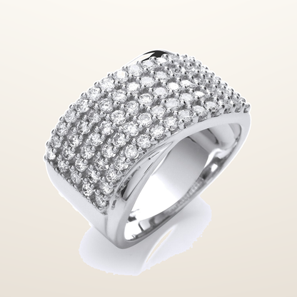 18ct White Gold 1.00ctw Diamond Half Eternity Ring – Imperial Time studio view