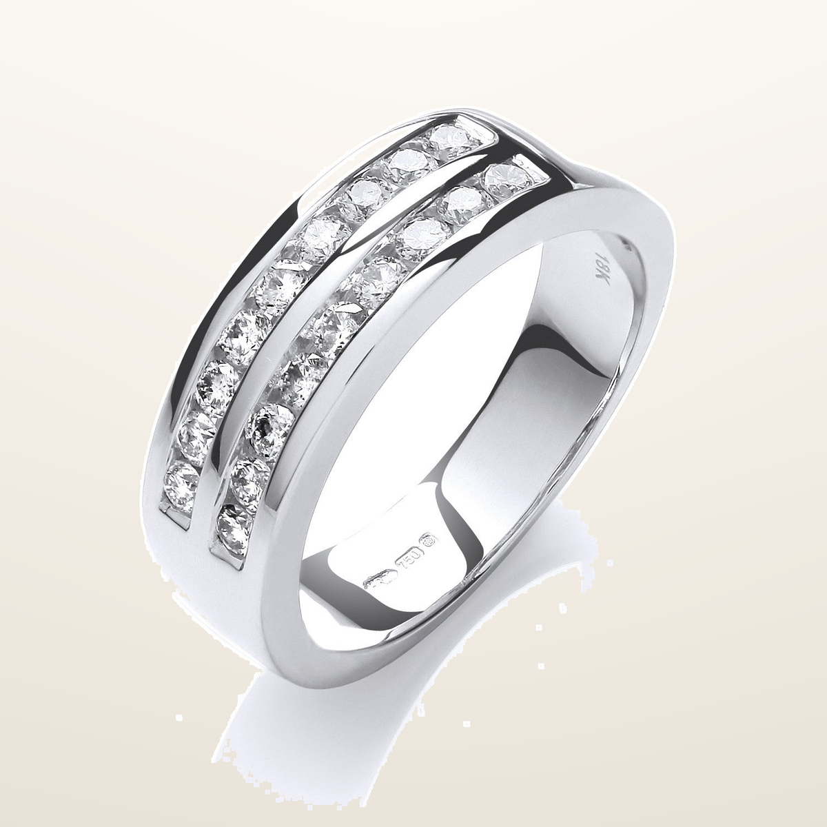 18ct White Gold D.0.50ctw Diamond Half Eternity Ring – Imperial Time studio view