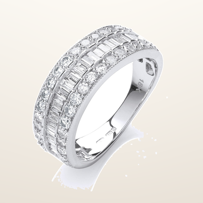 18ct White Gold D.1.00ctw Diamond Half Eternity Ring – Imperial Time studio view