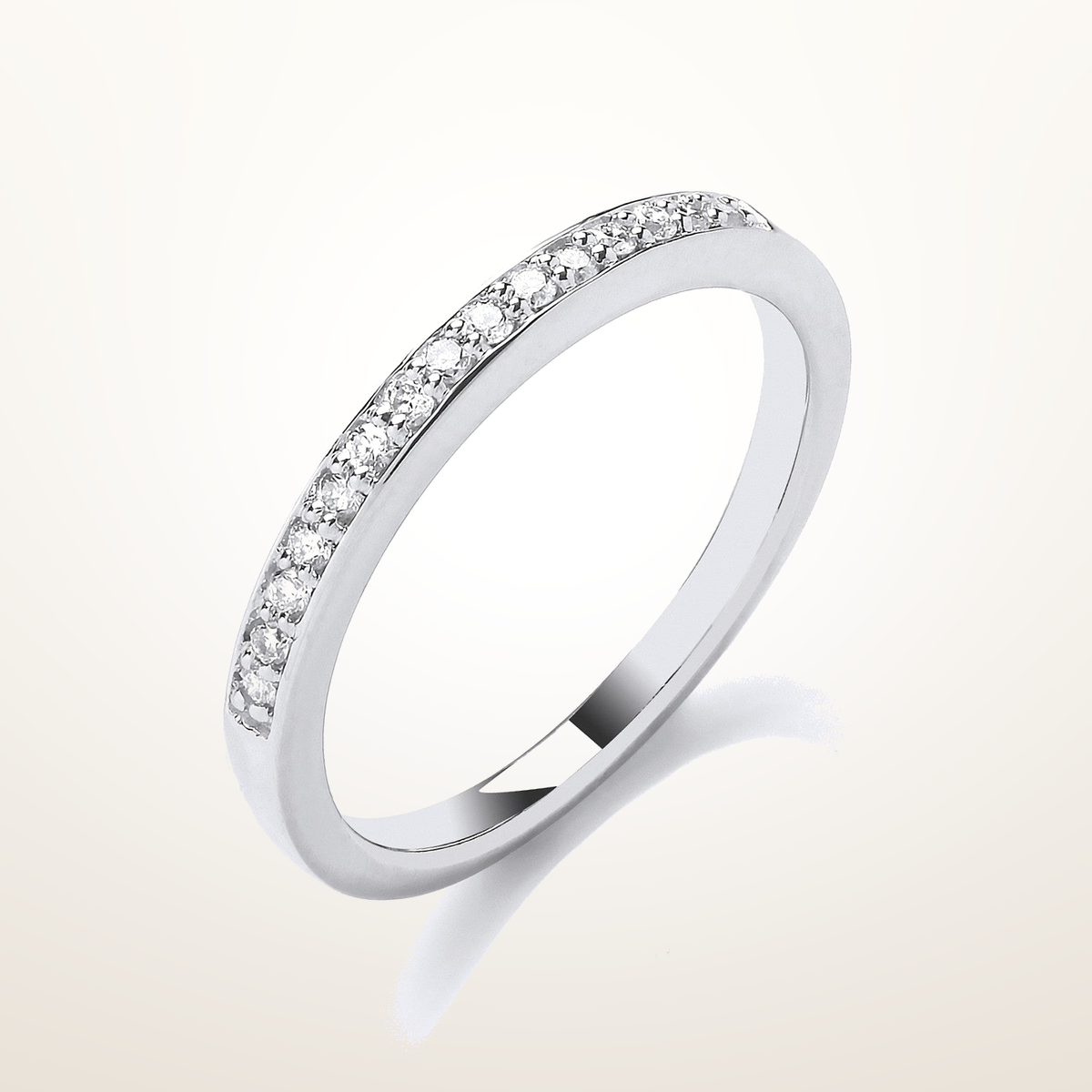 18ct White Gold 0.14ct Half Eternity Ring – Imperial Time studio view
