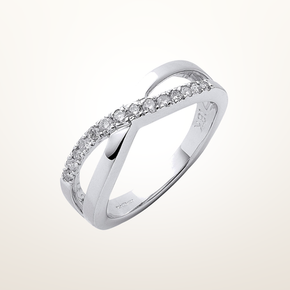 18ct White Gold 0.20ct Crossover Diamond Ring – Imperial Time studio view