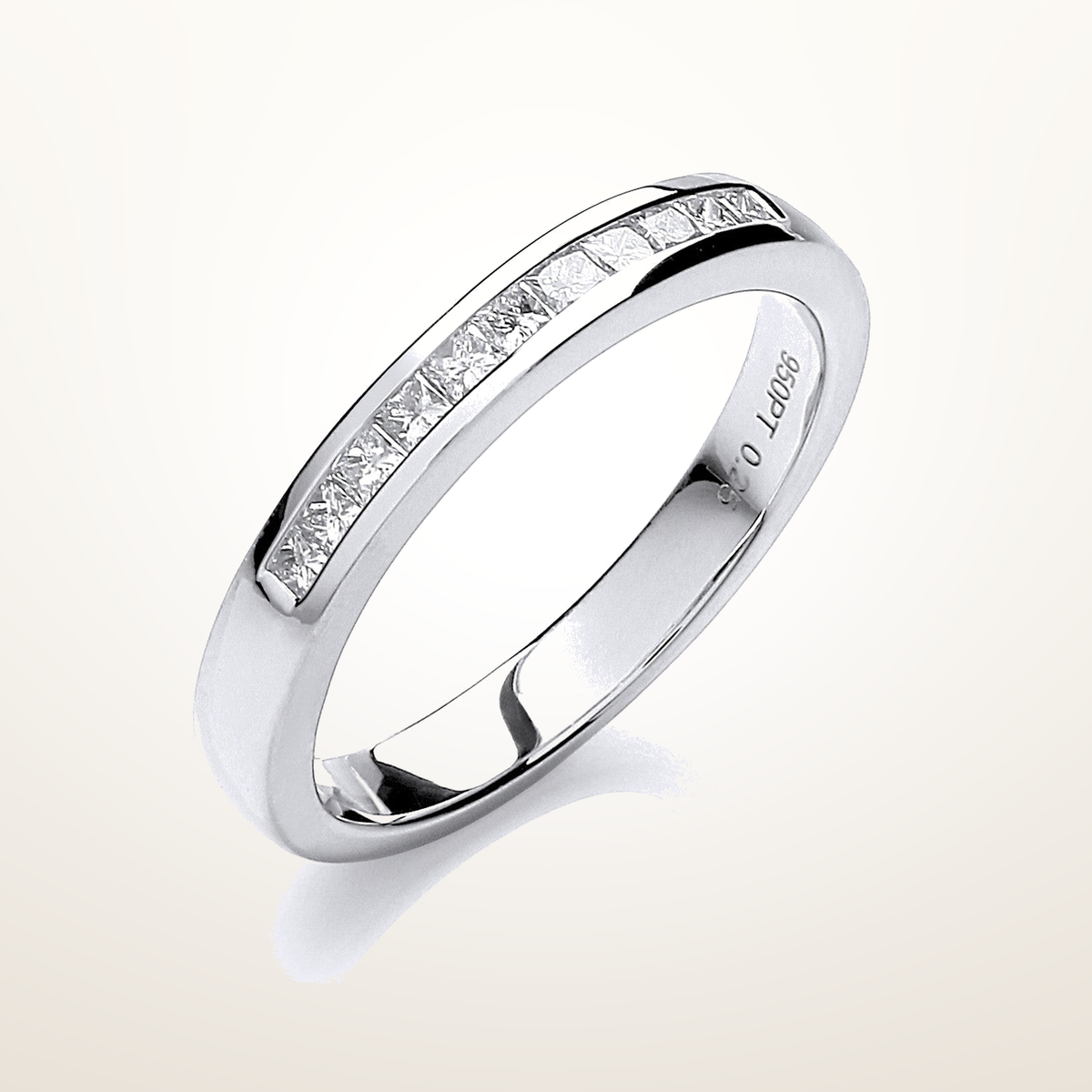 18ct White Gold 0.25ctw Princess cut G/H-Si Diamond Half Eternity Ring – Imperial Time studio view