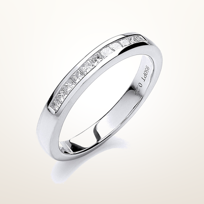 18ct White Gold 0.25ctw Princess cut G/H-Si Diamond Half Eternity Ring – Imperial Time studio view
