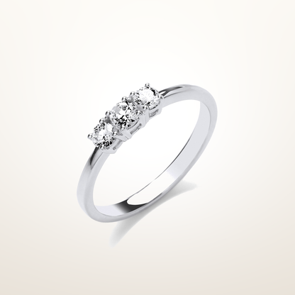 18ct White Gold 0.33ct Diamond Trilogy Ring – Imperial Time studio view