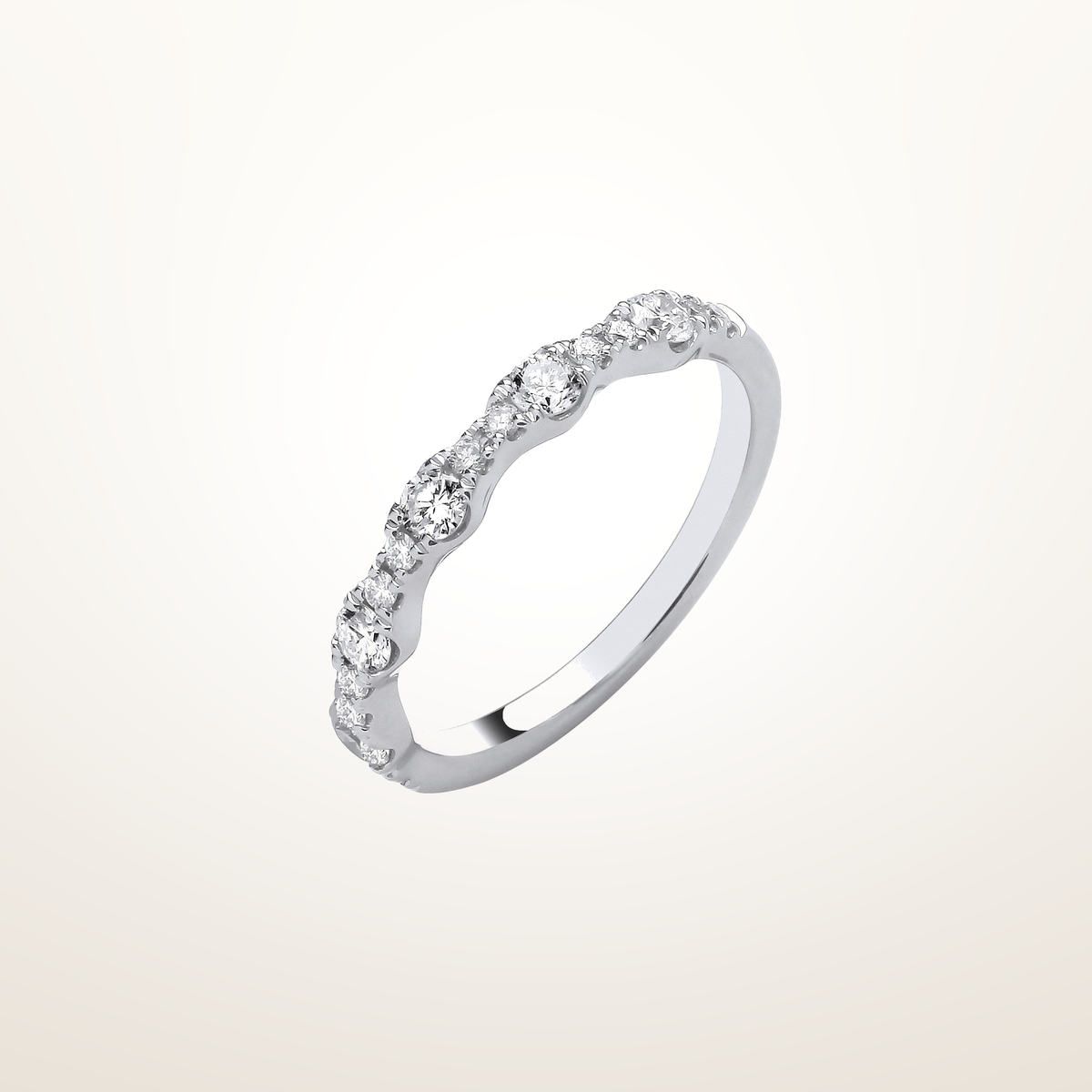 18ct White Gold 0.40ctw Half Eternity Ring – Imperial Time studio view