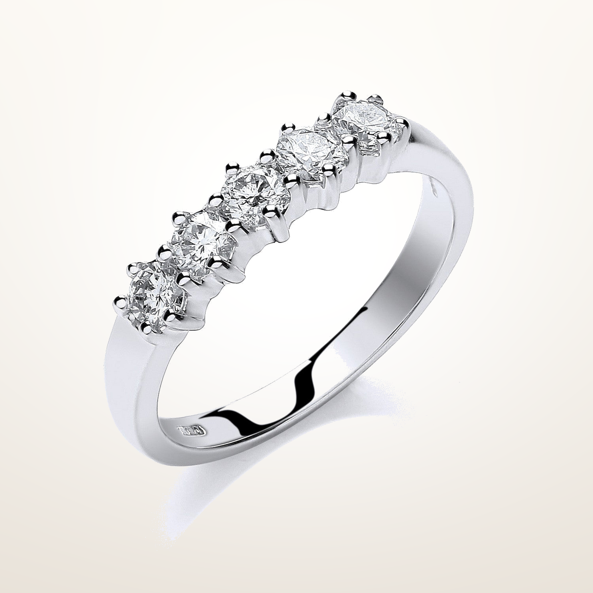 18ct White Gold 0.50ct 5 Stone Diamond Eternity Ring – Imperial Time studio view
