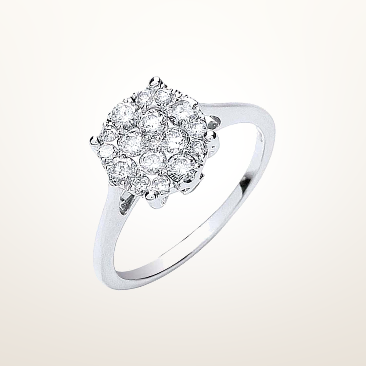 18ct White Gold 0.50ct Cluster Diamond Ring – Imperial Time studio view