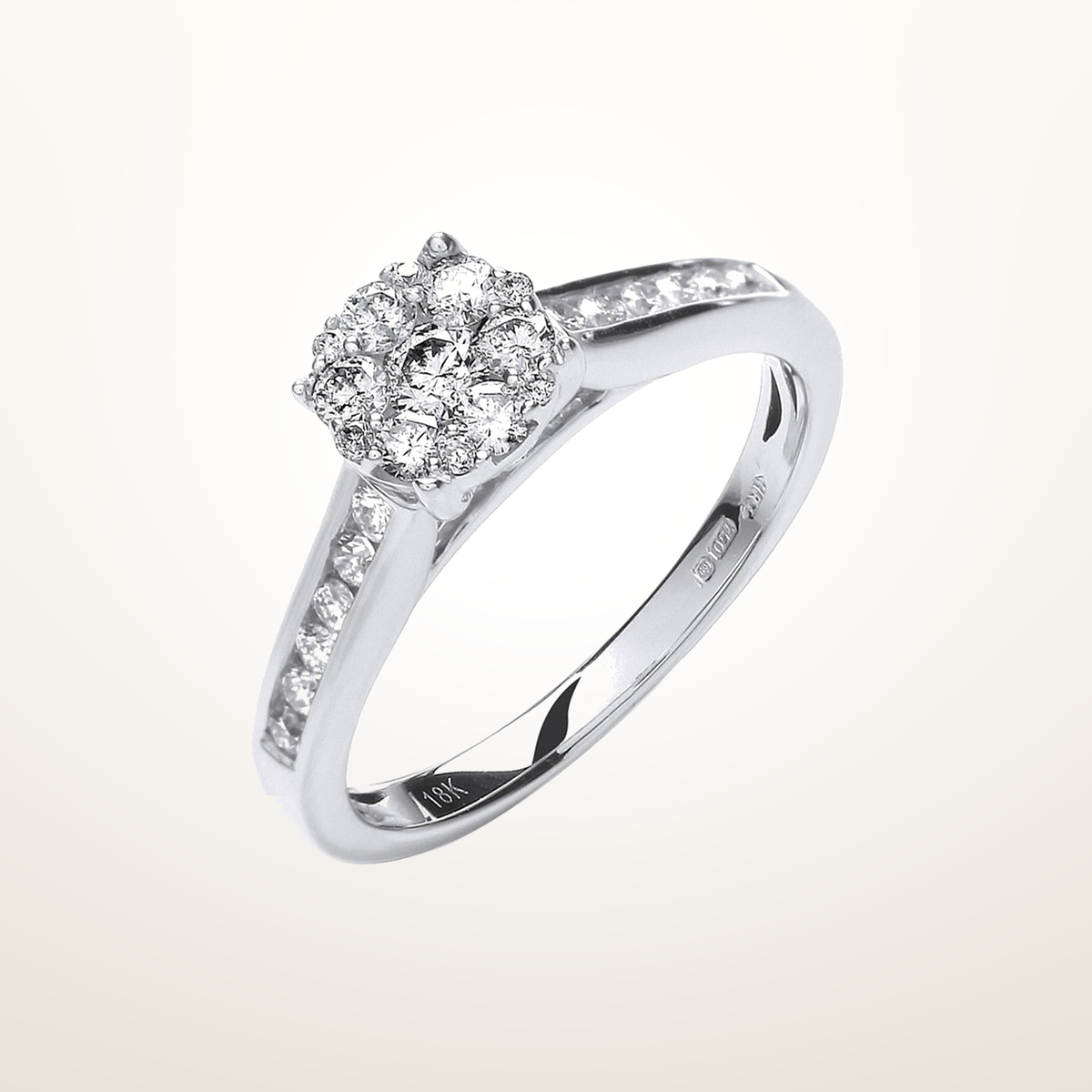 18ct White Gold 0.50ct Diamond Dress Ring – Imperial Time studio view