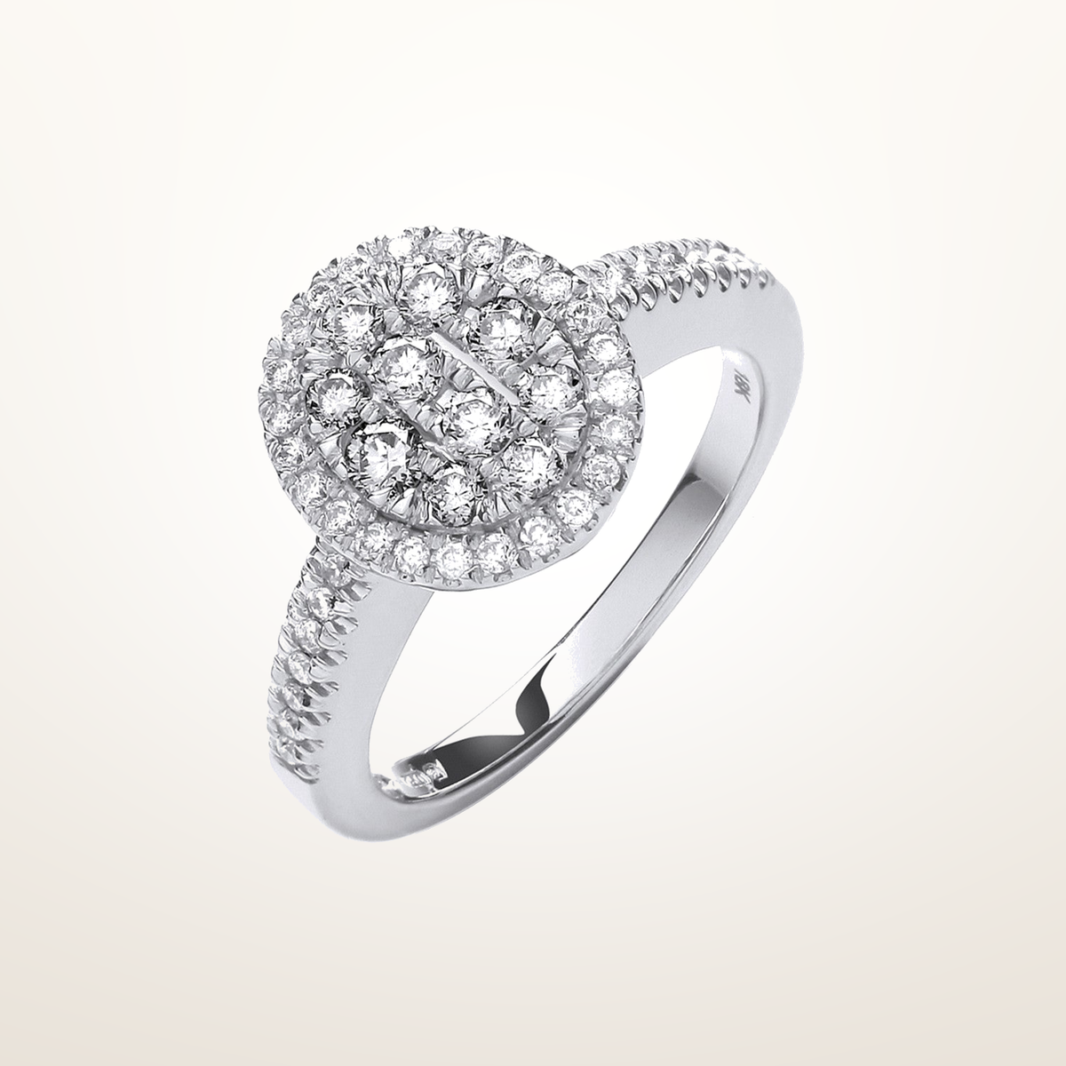 18ct White Gold 0.50ct Diamond Dress Ring – Imperial Time studio view