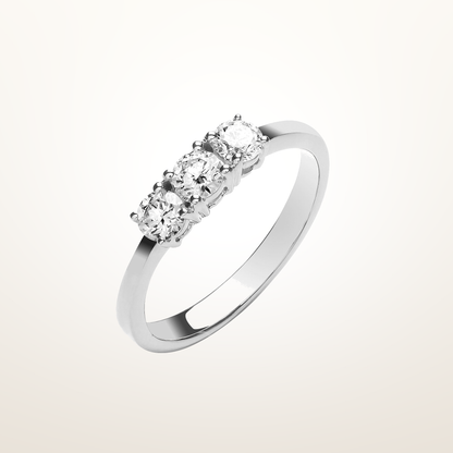 18ct White Gold 0.50ct Diamond Trilogy Ring – Imperial Time studio view