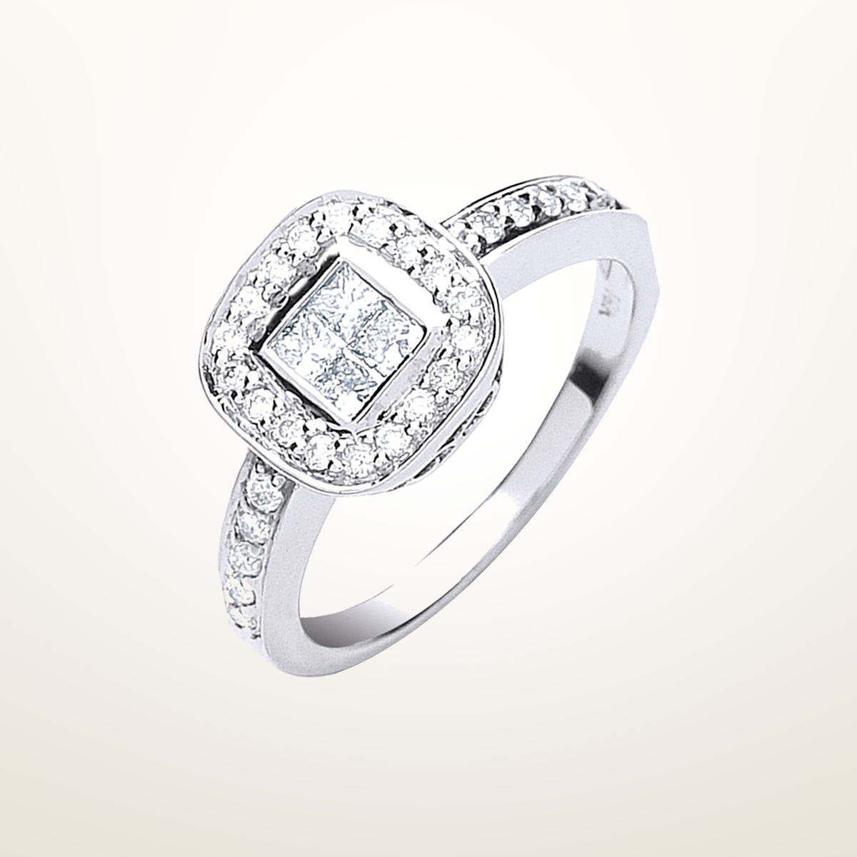 18ct White Gold 0.50ct Fancy Diamond Ring – Imperial Time studio view