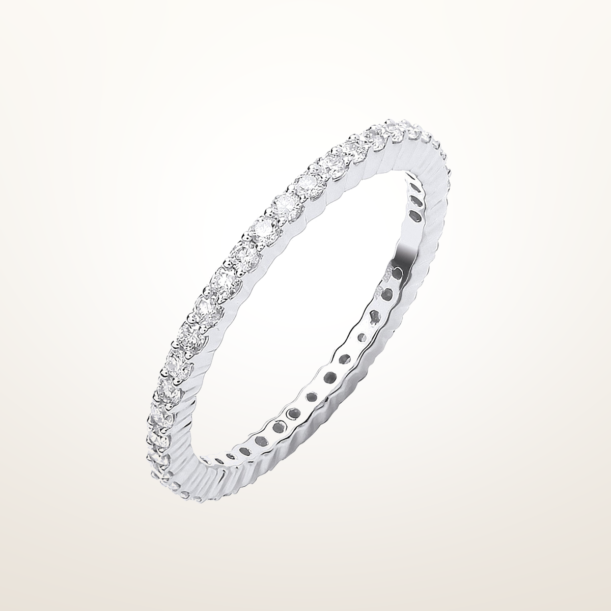 18ct White Gold 0.50ct Full Diamond Eternity Ring – Imperial Time studio view