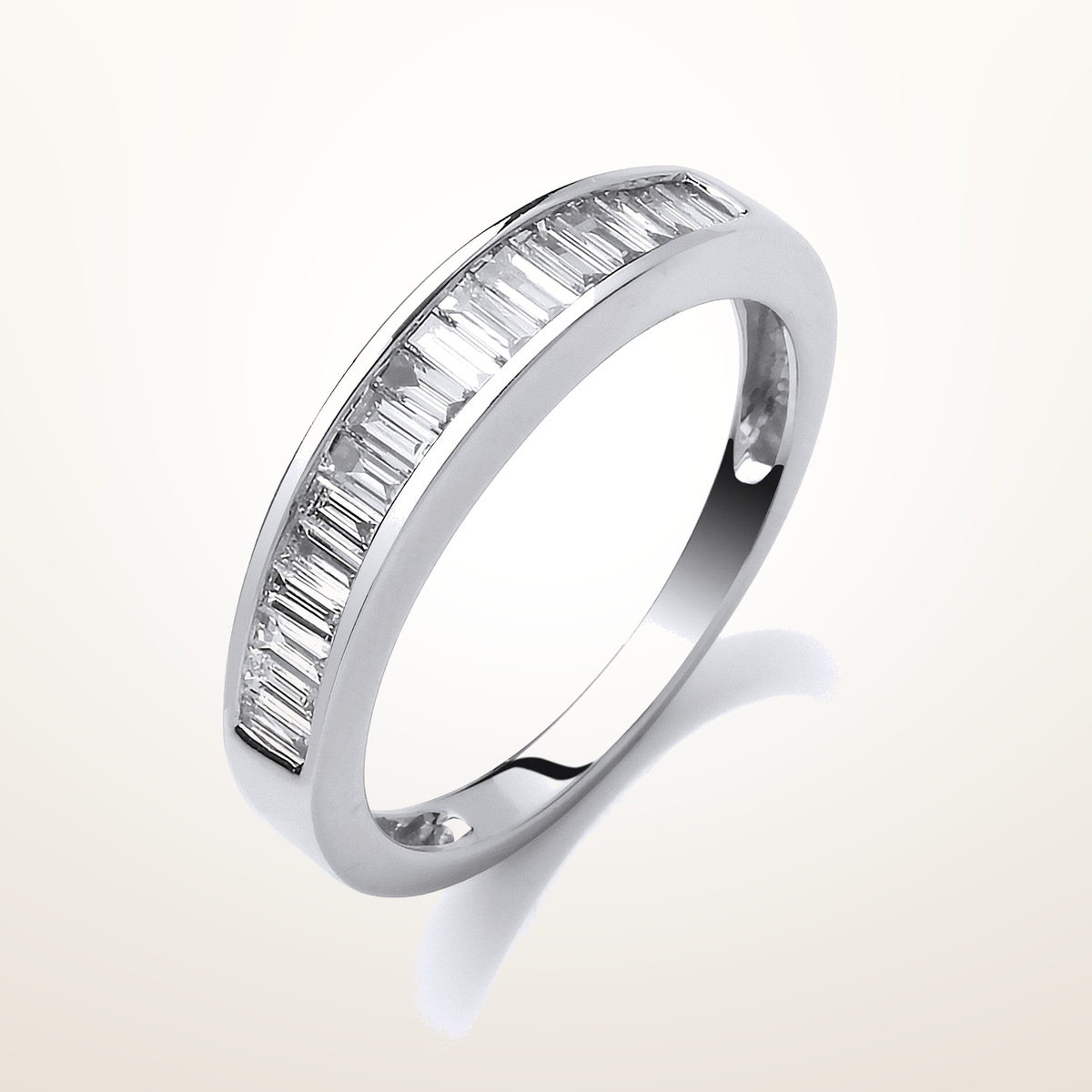 18ct White Gold 0.50ctw Baguette Cut Diamond Eternity Ring – Imperial Time studio view