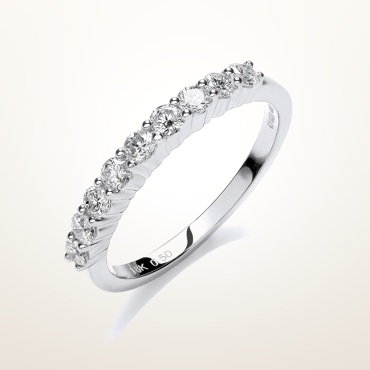 18ct White Gold 0.50ctw Diamond Half Eternity Ring – Imperial Time studio view