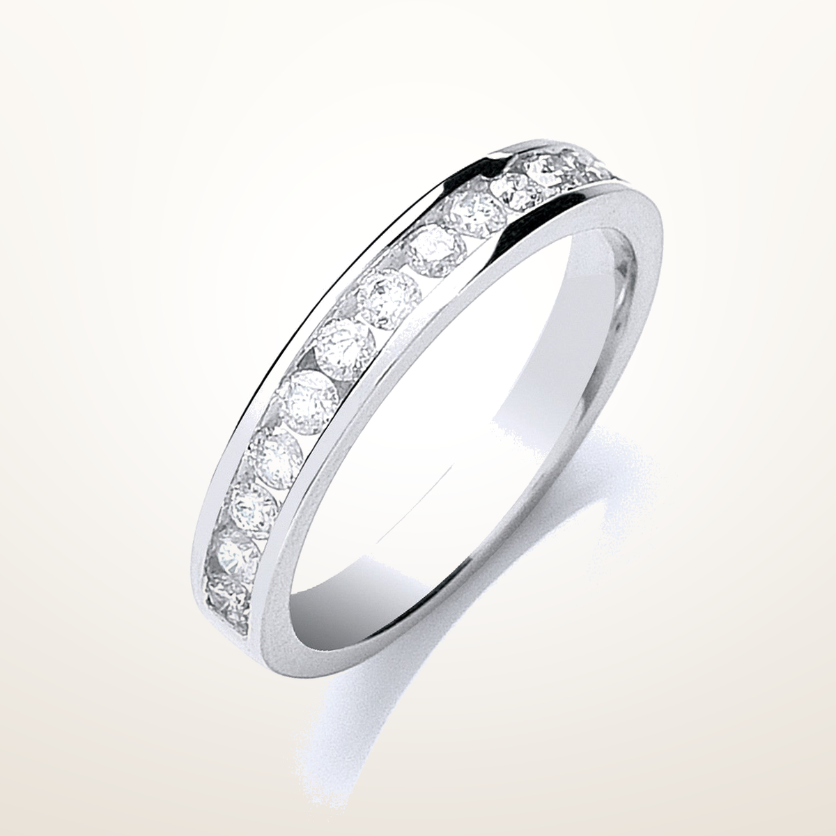 18ct White Gold 0.50ctw Half Eternity Ring – Imperial Time studio view