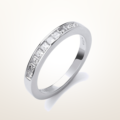 18ct White Gold 0.50ctw Princess Cut Diamond Eternity Ring – Imperial Time studio view