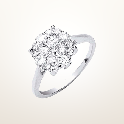 18ct White Gold 0.75ct Cluster Diamond Ring – Imperial Time studio view
