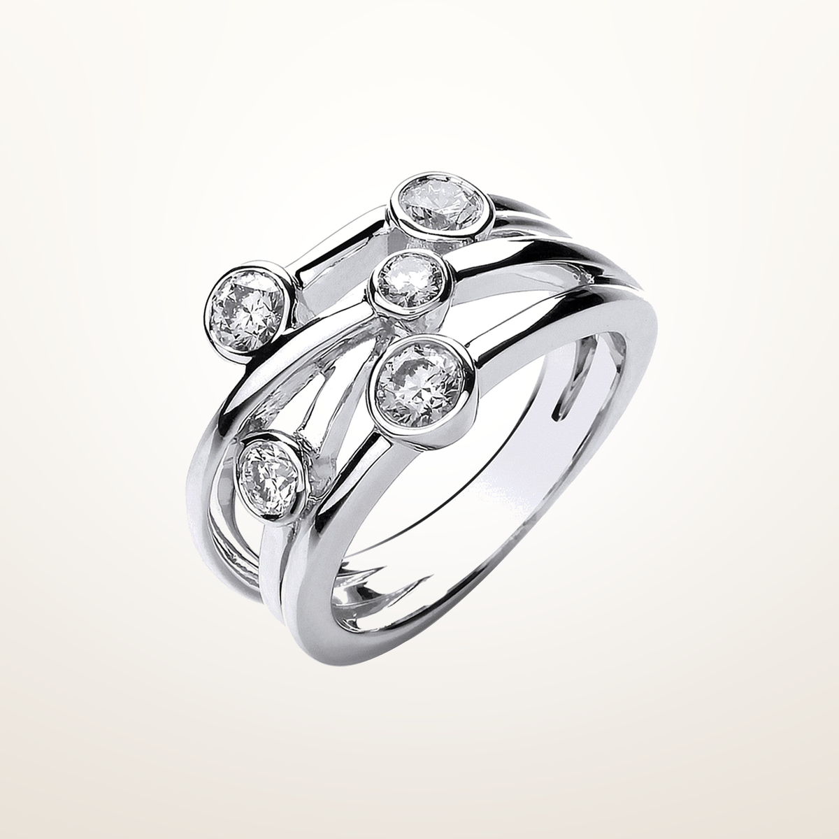 18ct White Gold 0.75ct GH-SI Diamond Dress Ring – Imperial Time studio view