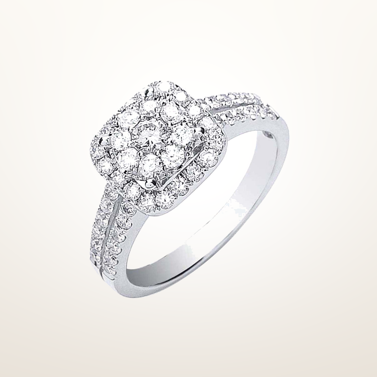 18ct White Gold 0.90ct Fancy Diamond Ring – Imperial Time studio view