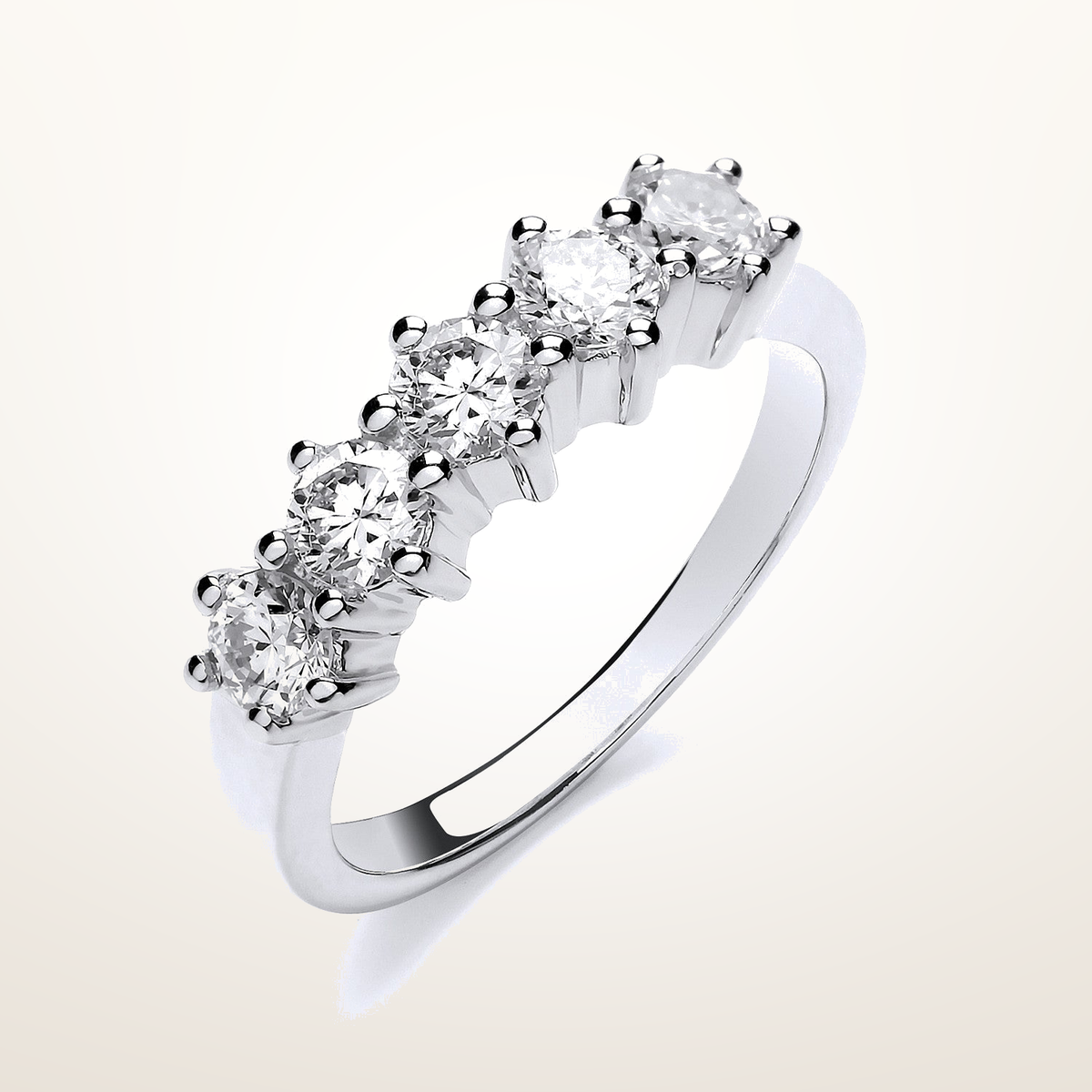 18ct White Gold 1.00ct 5 Stone Diamond Eternity Ring – Imperial Time studio view
